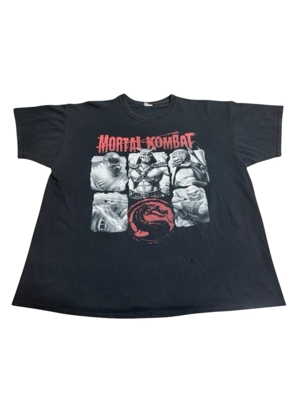Vintage 90s Mortal Kombat Character Grid T Shirt 2XL JERZEES Arcade Game Tee